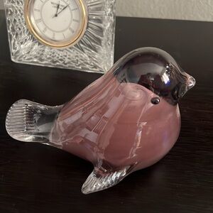 HQT Mauve Handblown Pigeon Sculpture